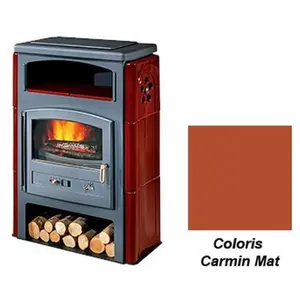 Poêle à Bois Godin Eco 2 363114 Ceramique Carmin Mat pas cher