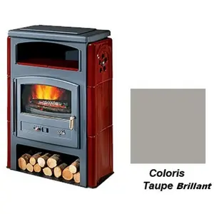 Poêle à Bois Godin Eco 2 363114 Ceramique Taupe Brillant