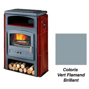 Poêle à Bois Godin Eco 2 363114 Ceramique Vert Flamand Brillant