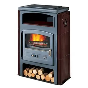 Poêle à Bois Godin Eco 2 363114 Ceramique Bordeaux Brillant pas cher