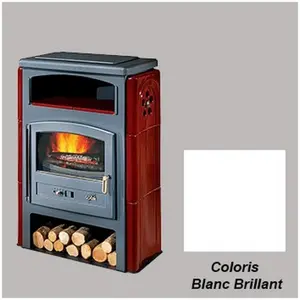 Poêle à Bois Godin Eco 2 363114 Ceramique Blanc Brillant pas cher