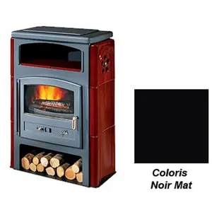 Poêle à Bois Godin Eco 2 363114 Ceramique Noir Mat pas cher