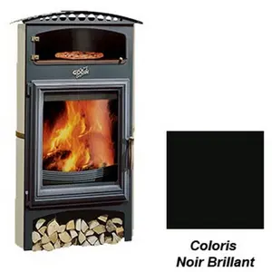 Poêle à Bois Godin Brulhaut 2 364133 Noir Brillant pas cher