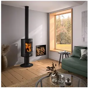 Comparateur de prix : 388145000053-Poêle à bois Mazamet peint anthracite Godin 388145ANTH
