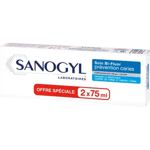 Comparateur de prix : SANOGYL dentifrice soin bi-fluor prévention caries lot 2 tubes 75ml