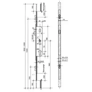 Comparateur de prix : FERCO Crémone barillet 2570 ajustable haut et bas longueur 1780mm