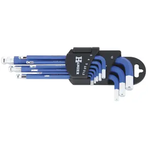 Jeu de 9 clés mâles 6 pans tête sphérique magnétiques - 250112 Hanger pas cher