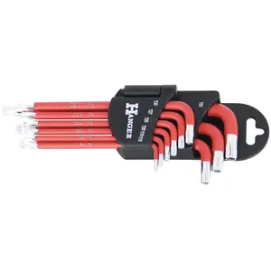 Comparateur de prix : Jeu de 9 clés mâles étoile magnétique - HANGER - 250113