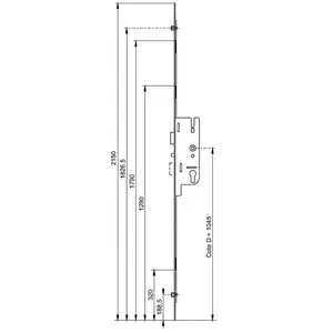 Comparateur de prix : FERCO 6-33164-11-0-1 Serrure à larder multipoints 40/70 têtière 18mm 2150mm