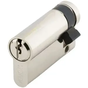Comparateur de prix : Demi-cylindre européen 5 goupilles 5g 10x70mm pour fermeture anti-panique laiton nickelé 3 clés - heracles - c100117