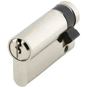 Comparateur de prix : Heracles - Demi-cylindre européen 5 goupilles 5G 10x65mm pour fermeture anti-panique laiton nickelé 3 clés C100116