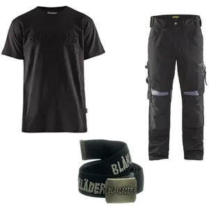 Comparateur de prix : BLAKLADER Pack Promo Pantalon 1556 T44 avec t-shirt TL et ceinture - B...