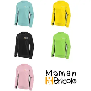NOTRE SELECTION Sweat col rond Maman Sobricolo turquoise clair TS - SWJH030PES