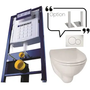 Comparateur de prix : GEBERIT Bâti-support en applique + cuvette WC courte + abattant et pla...
