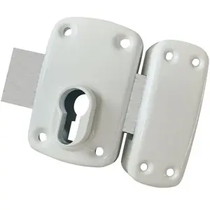 Comparateur de prix : Heracles - Verrou pour cylindre à profil européen 958E blanc sans cylindre C5-95800EB