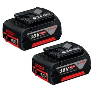 Comparateur de prix : Pack de 2 batteries Lithium GBA 18V 5.0 Ah en boîte carton - BOSCH TU