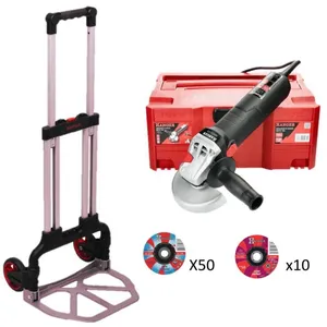 Meuleuse d'angle MH13-125 avec 60 disques + diable pliant 70 kg Hanger pas cher