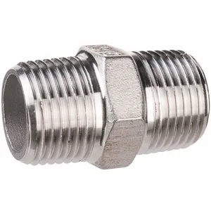Raccord inox droit hexagonal à visser - M 1'1/4 - 55 mm - Sféraco