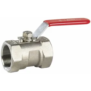 Syveco Vanne à boisseau sphérique inox monobloc - FF 3/4' - Manette plate rouge - Sféraco