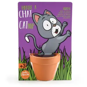 Radis Et Capucine - Herbe à chat - Carte avec pot pas cher
