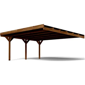Comparateur de prix : FOREST STYLE Carport bois traité DOUBLE VICTOR ADOSSABLE 2 voitures 6,02x5,12x2,69m