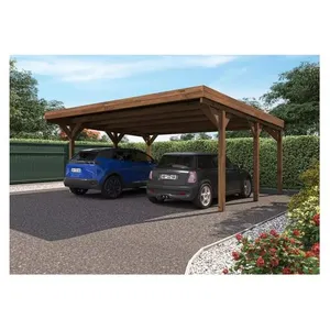 Forest Style - Carport 2 voitures en bois traité 29,2 m² - VictorVendu parcdiscount