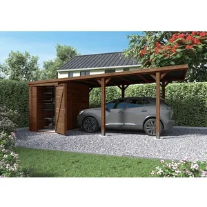 FOREST STYLE Carport simple en bois 21 m² avec annexe LéonVendu parcdiscount