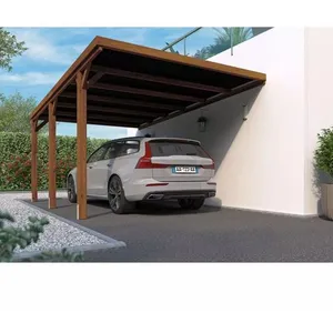 FOREST STYLE Carport adossé toit plat - Bois traité autoclave - 15,6 m² - VICTOR  Vendu parcdiscount