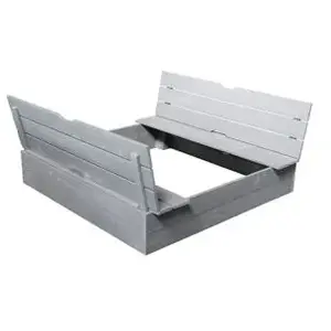 Bac à sable - SOULET - 118 x 118 x 52 cm - Bois - Gris - Enfant pas cher