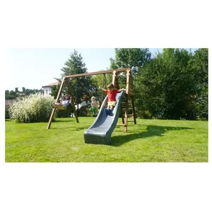 Balançoire - SOULET - Trèfle - Objectif Nature - 3 agrès et toboggan pas cher