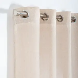 Rideau tamisant à oeillets Precieux beige L.260 x l.140cm Rocle pas cher