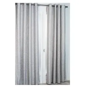 Rocle Rideau ameublement aspect laineux - 140x260cm - Gris pas cher