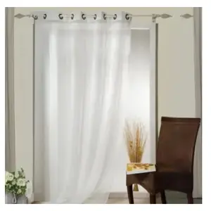 Rocle Voilage uni à fils fantaisie (140x260 cm - Blanc) pas cher