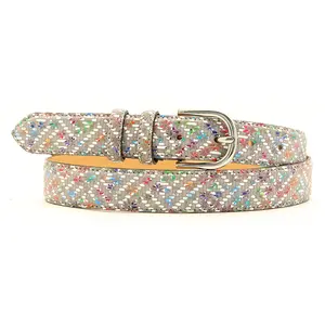 Ceinture en Cuir F-1 blanche T.95/110 pas cher