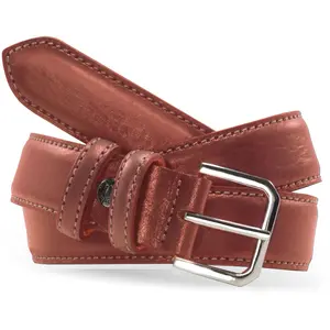 Ceinture en Cuir pleine fleur rouge T.90/105 pas cher