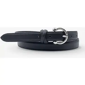 Ceinture femme en Cuir passants croisés noire T.90/105 pas cher