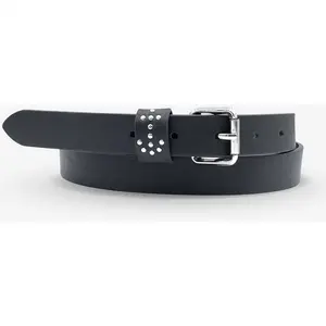 Ceinture femme en Cuir boucle passant studs ancre noire T.95/110 pas cher