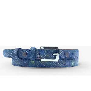 Ceinture femme en Cuir fantaisie blue jean T.100/115 pas cher