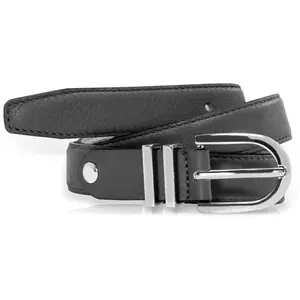 Ceinture en Cuir & Croute de Cuir noire T.95/110 pas cher