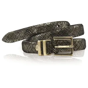 Ceinture en Cuir & Croute de Cuir noire T.100/115 pas cher