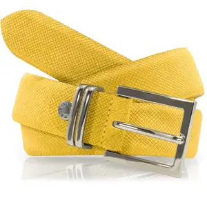 Ceinture en Cuir & Croute de Cuir moutarde T.100/115 pas cher