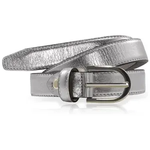 Ceinture en Cuir doublure Synderme grise T.90/105 pas cher
