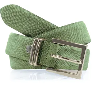 Ceinture en Cuir & Croute de Cuir verte T.95/110 pas cher