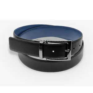 Glove Story - Ceinture en cuir Virgile noire-bleue T.110 pas cher