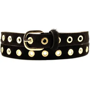 Ceinture en Cuir pleine fleur noire T.100/115 pas cher