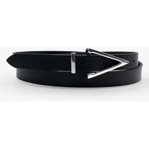 Ceinture en Cuir pleine fleur noire T.90/105 pas cher