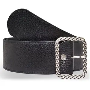 Ceinture en Cuir pleine fleur noire T.95/110 pas cher