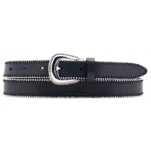 Ceinture en Cuir pleine fleur bleue T.95/110 pas cher