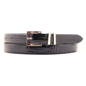 Ceinture en Cuir & Croute de Cuir bleue T.90/105 pas cher