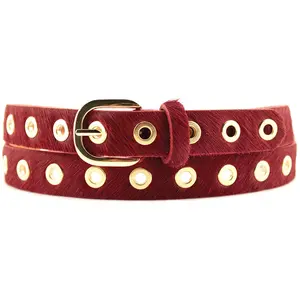 Ceinture en Cuir pleine fleur rouge T.90/105 pas cher